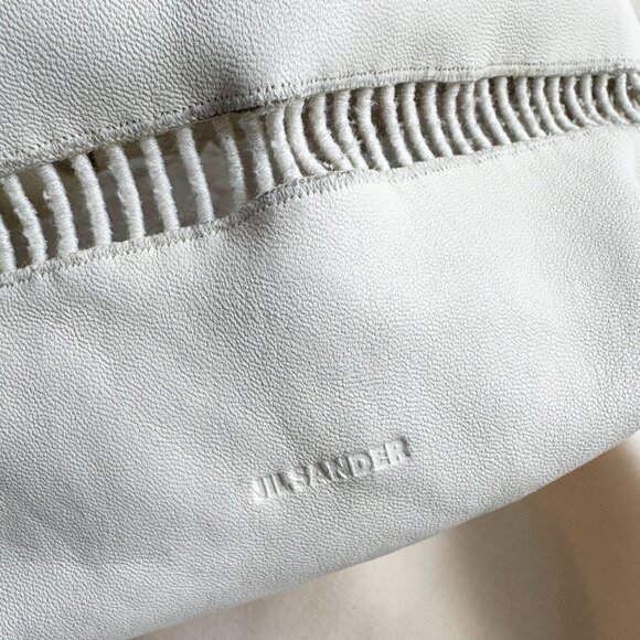 Jil Sander Dumpling Bag in Ivory w Cutouts - Picture 10 of 11
